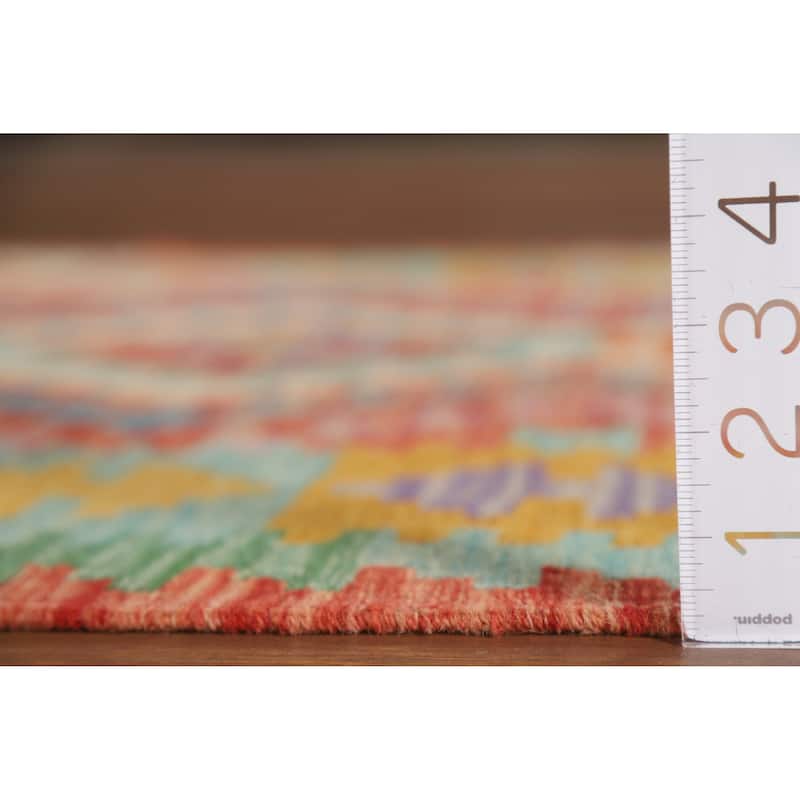 Reversible Kilim Area Rug Flatweave Wool Foyer Carpet - 3'4"x 5'0"