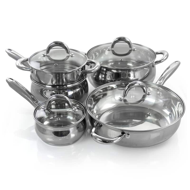 Gibson Home Ancona 12Pc SS Belly Shaped Cookware Set w/ Tools