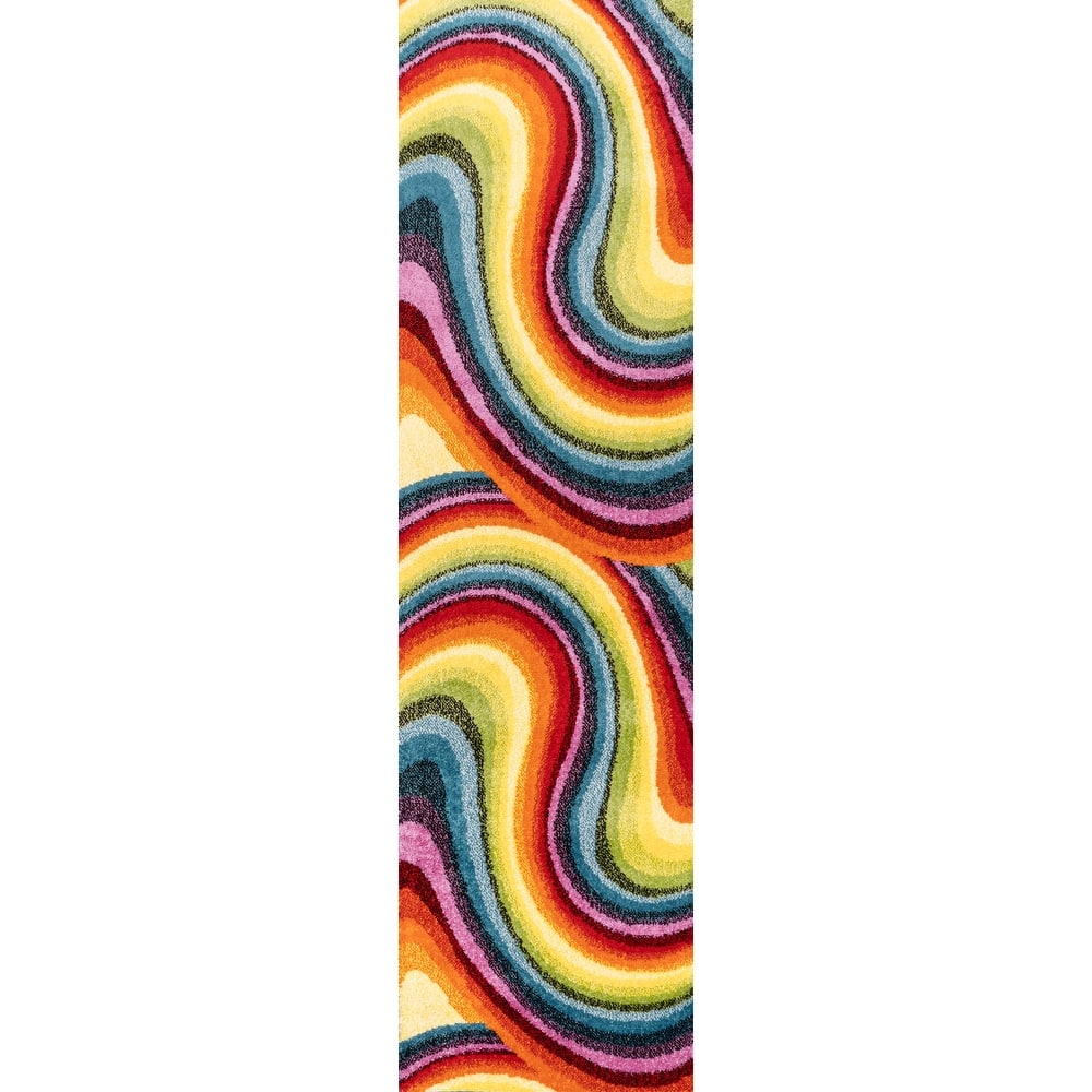 JONATHAN Y Prism Abstract Swirl Area Rug