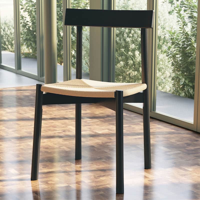 Poly & Bark Hamm Dining Chair - Solid Wood with Woven Seat