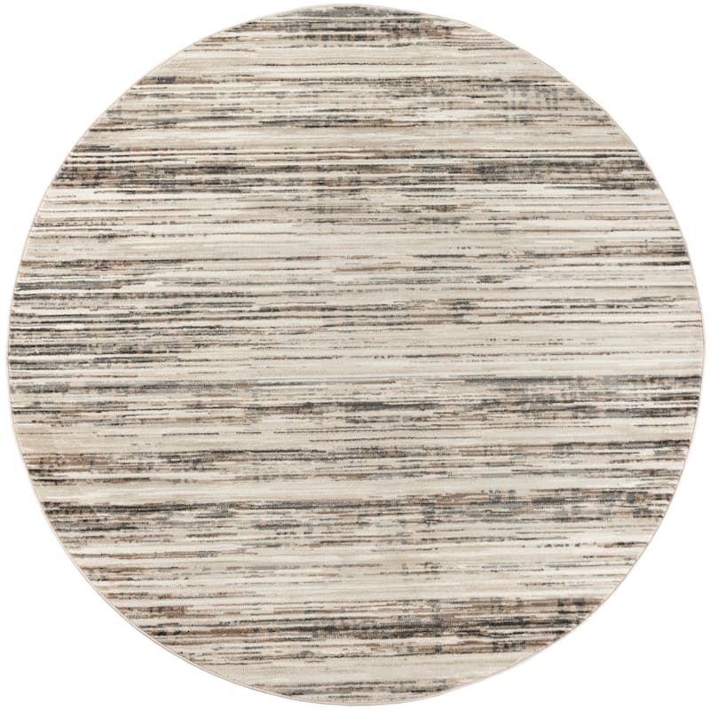 Nourison Serenity Home Indoor Abstract Area Rug - 4' x Round - Beige