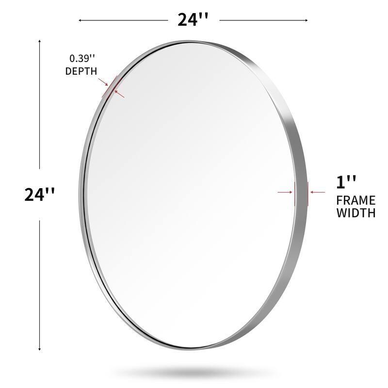 Modern Wall Mirrors, Round Mirror with Metal Framed, Bathroom Mirror with Round Corner Vanity Mirror Accent Mirror