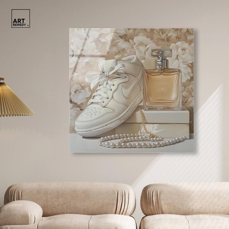 White Sneakers and Pearls Acrylic by Art Remedy, Ready to Hang
