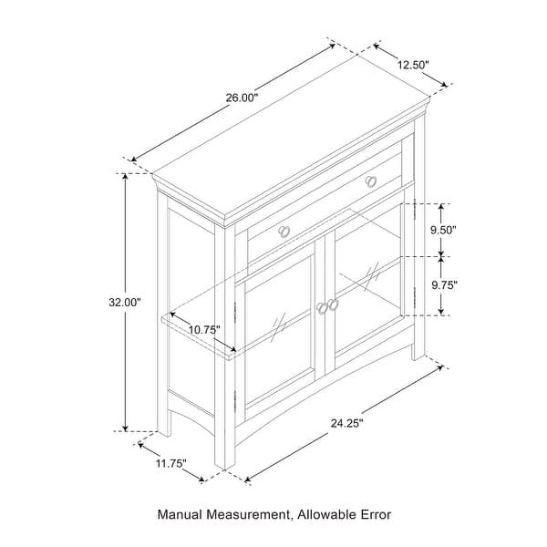 Glitzhome Modern Russet Bathroom Wall Floor Storage with Door