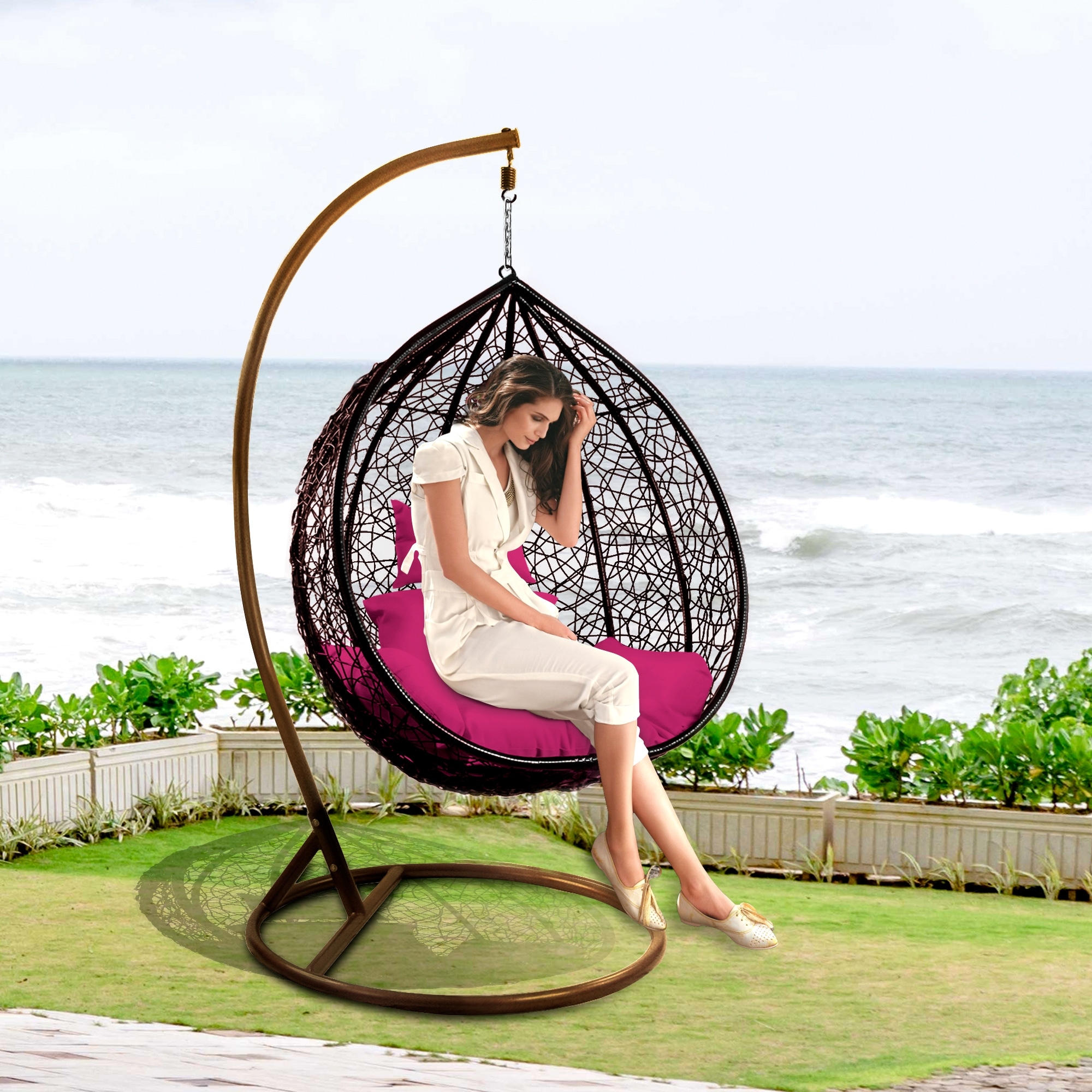 Platform Swing- 40x30 Hanging Outdoor Tree or Playground Rectangle Bench  Swing with Adjustable Rope by Hey! Play! - 40x30
