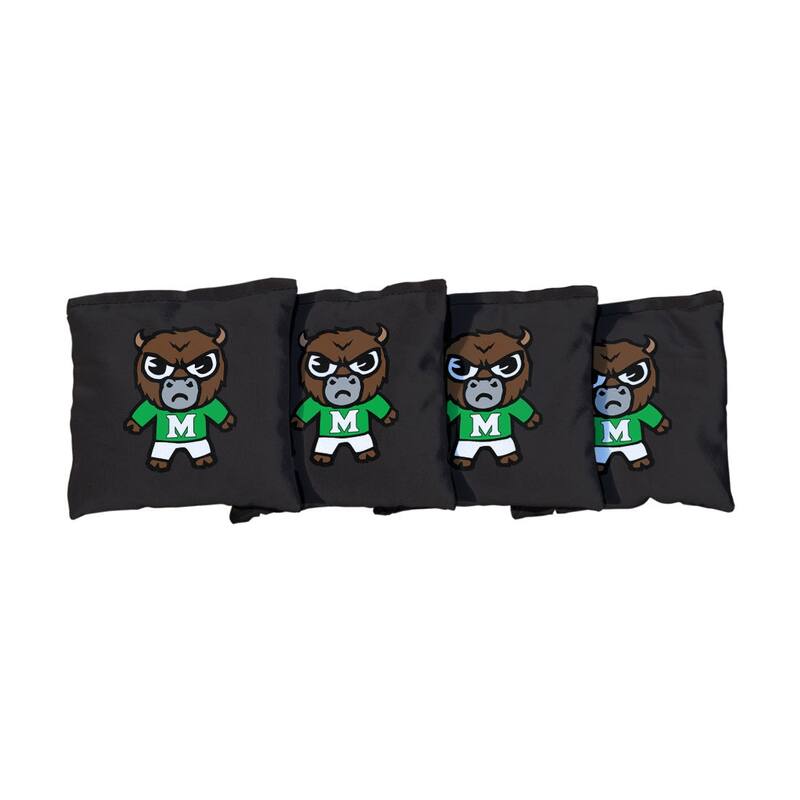 Marshall Thundering Herd Tokyodachi Black Cornhole Bags - All-Weather Resin Filled