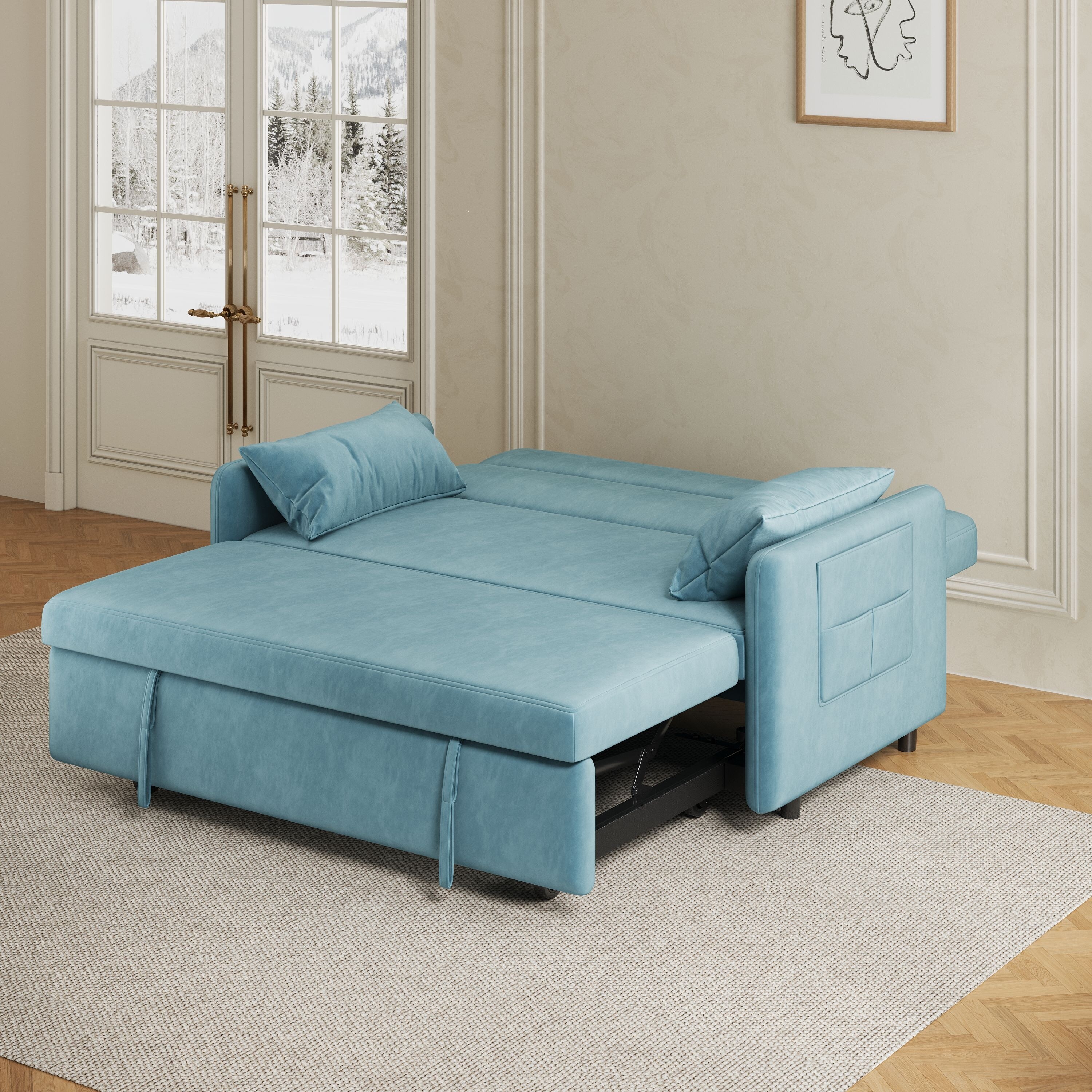 Reclining pull discount out sofa