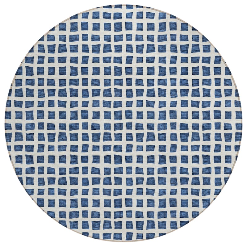 Machine Washable Indoor/ Outdoor Chantille Squared Rug
