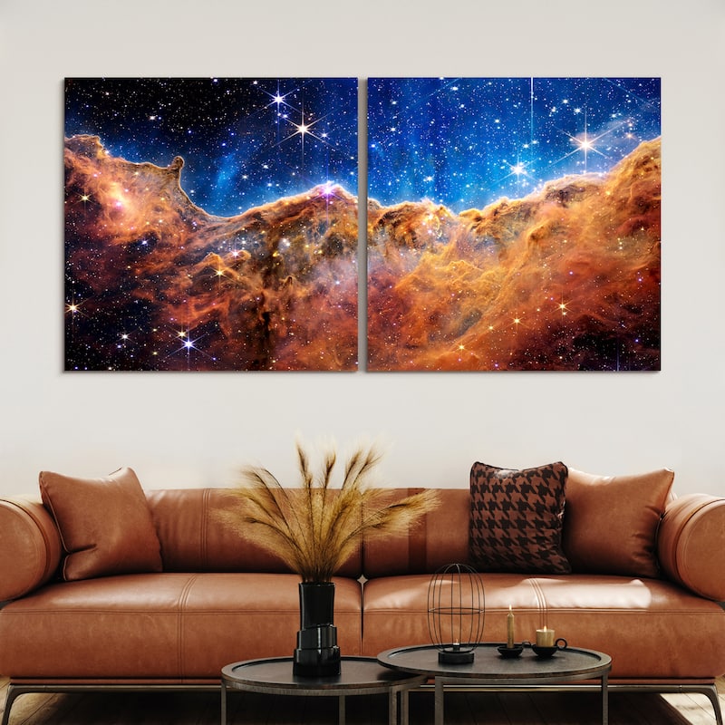 Empire Art Direct the Carina Nebula I,II Printed Tempered Glass Wall Art - Multi-Color