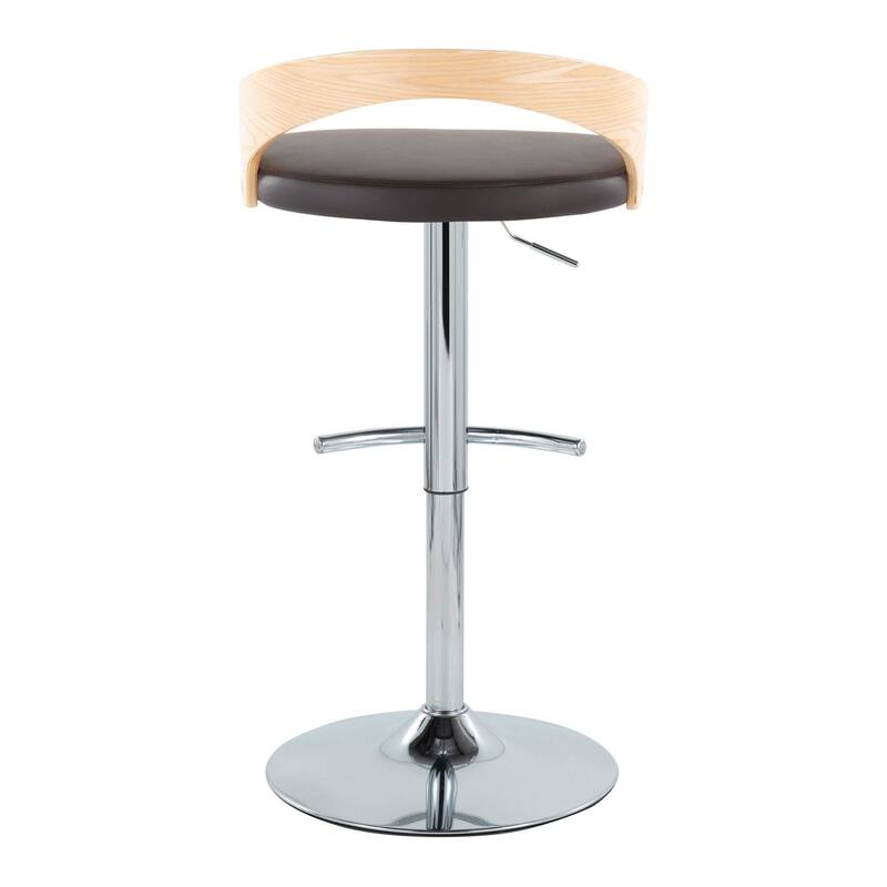 Grotto Adjustable Barstool with Chrome Base- Set Of 3