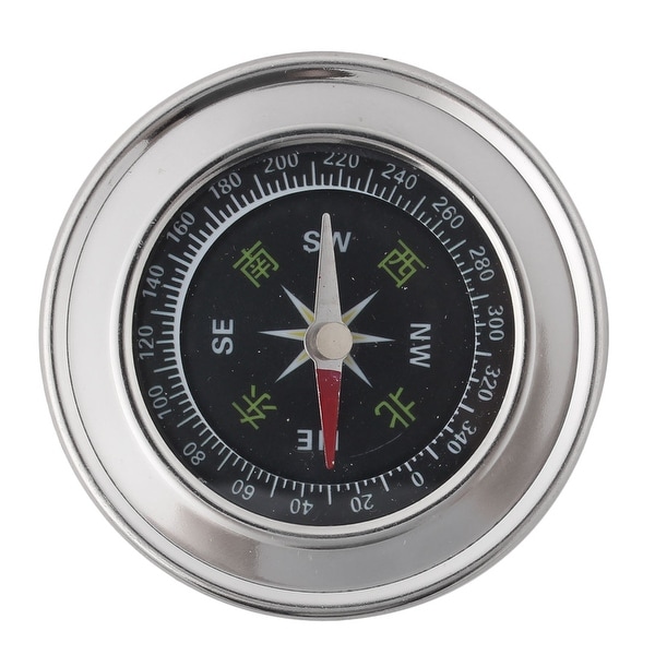 Unique BargainsOutdoor Hiking Camping Portable Round Dial Sensitive Compass Silver Tone 6cm Dia
