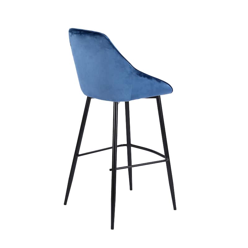 Porthos Home Ugo Bar Stools Set of 2, Velvet Upholstery, Iron Legs