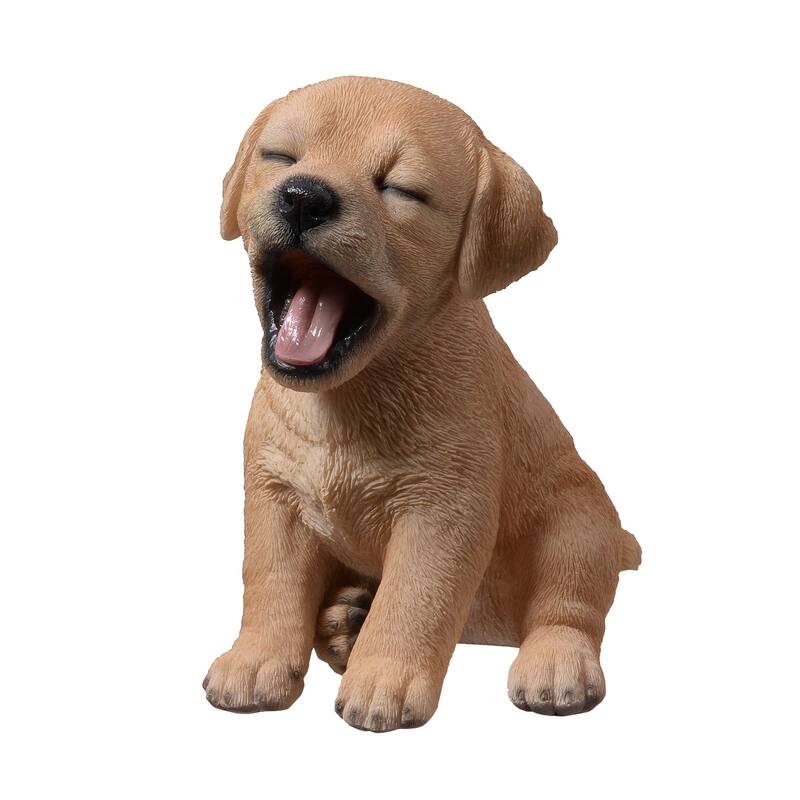 Yawning Labrador Outdoor Garden Statue - 6.25"