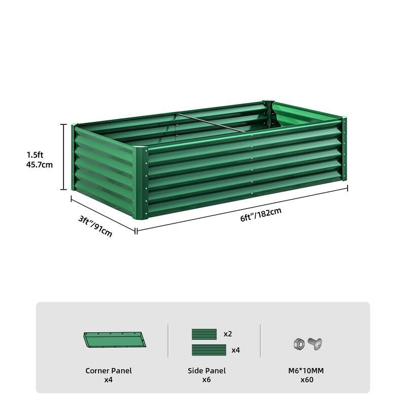 Moasis Outdoor Metal Raised Garden Bed with Gloves