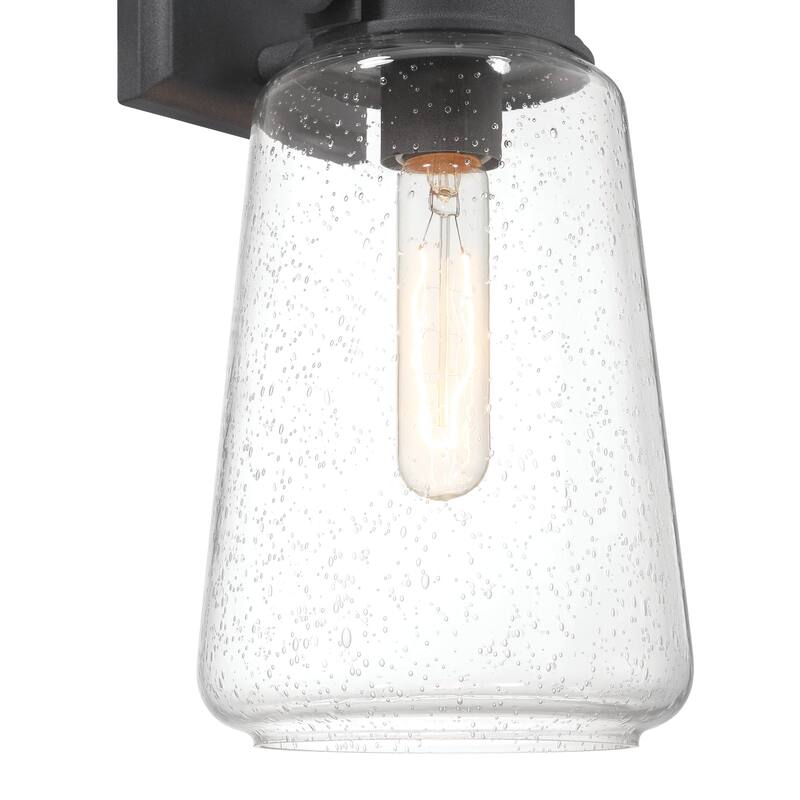 Gage Seedy Glass and Metal Wall Mounted Outdoor Light - 7.1"L x 6.5"W x 14.5"H
