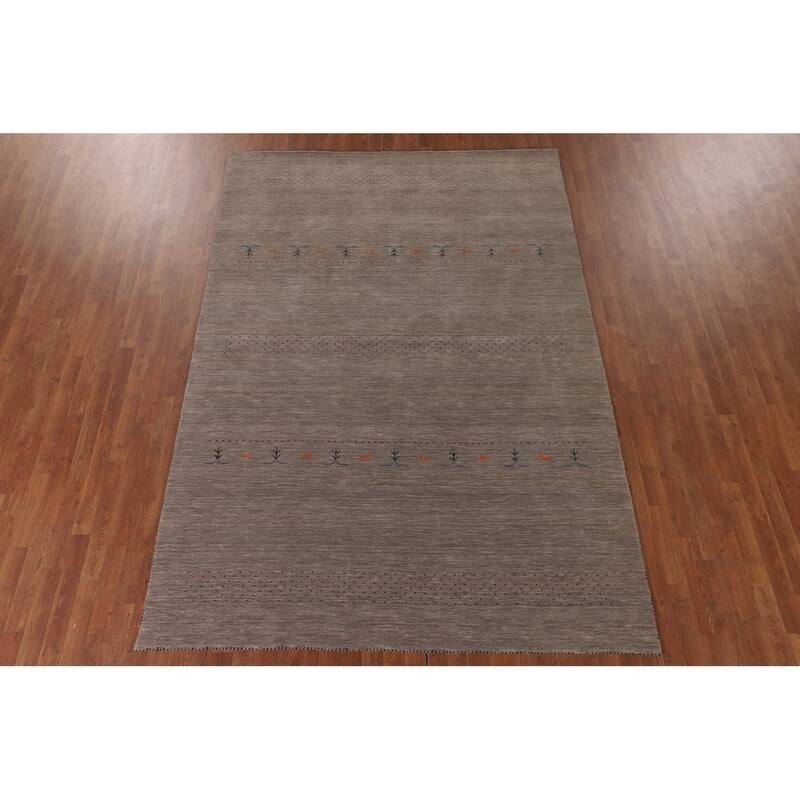 Tribal Gabbeh Living Room Area Rug Handmade Wool Carpet - 6'9"x 9'9"