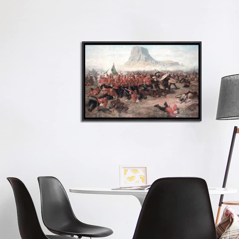 iCanvas "The Battle of Isandlwana- The Last Stand of the 24th Regiment of Foot" by Charles Edwin Fripp Framed