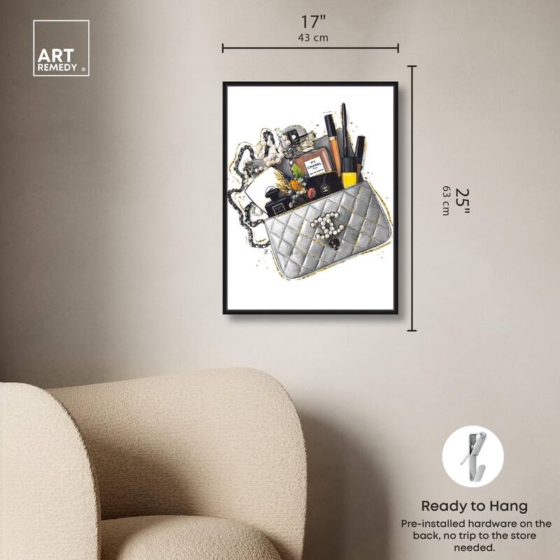 Grey Treasure Bag Canvas by Art Remedy