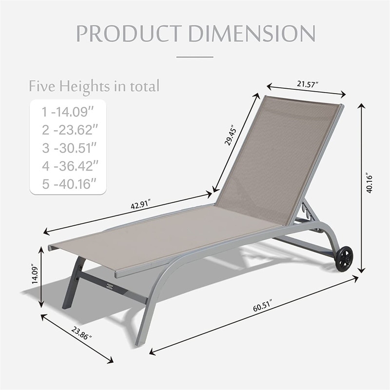 Chaise lounge best sale with wheels