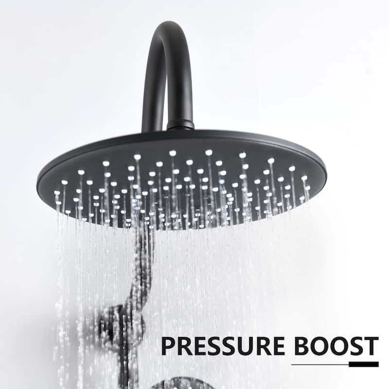 YASINU Matte Black 2-Spray Shower System with Handheld shower