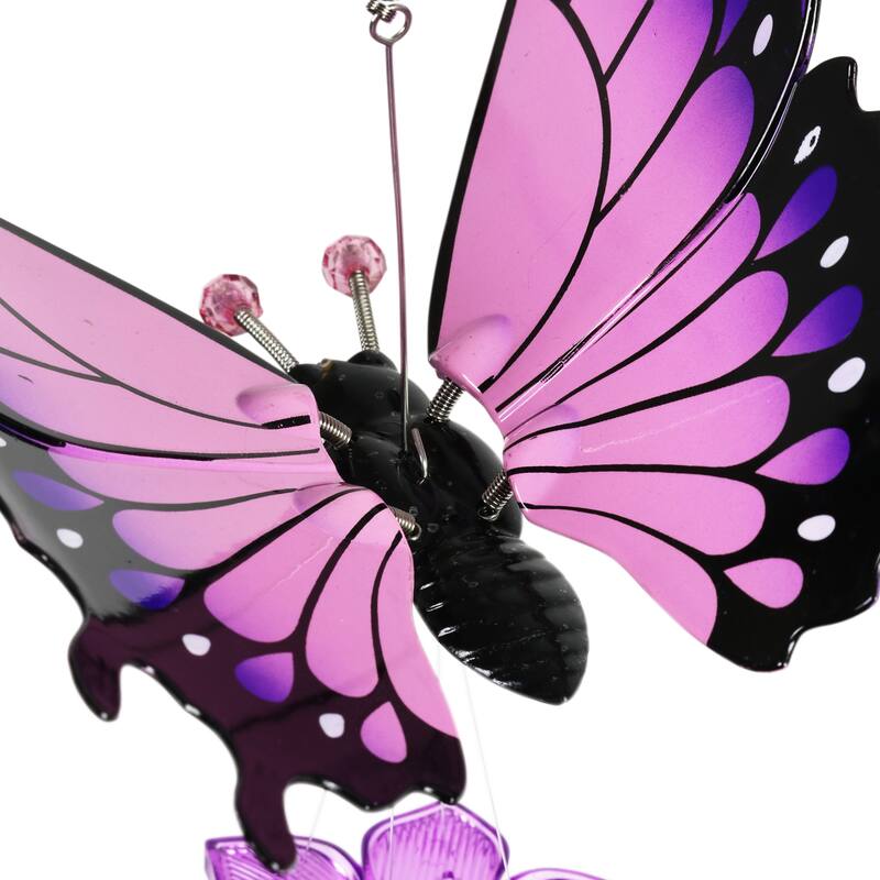 Exhart Large WindyWings Butterfly Wind Chime in Purple, 11 by 24 Inches