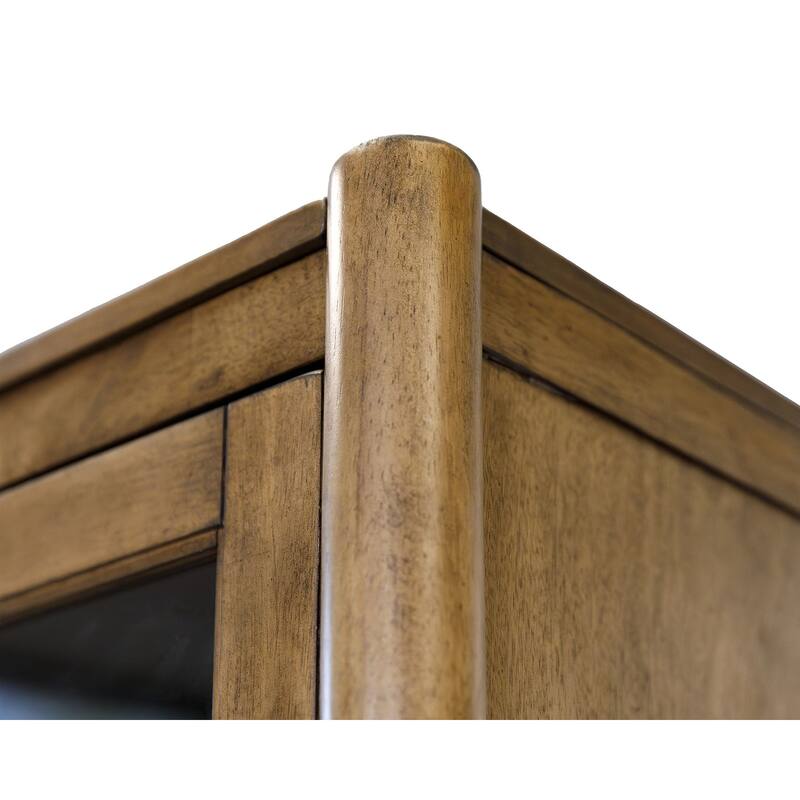 Modern Wood Display Cabinet, Dining Storage, Bookcase, Fully Assembled, Brown - 40w x 72h x 18d