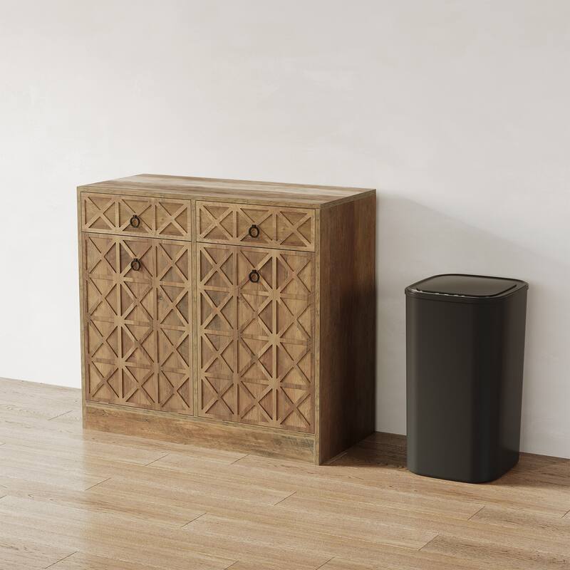 Farmhouse Kitchen Double Tilt Out Trash Cabinet for 13 Gallon Trash Cans