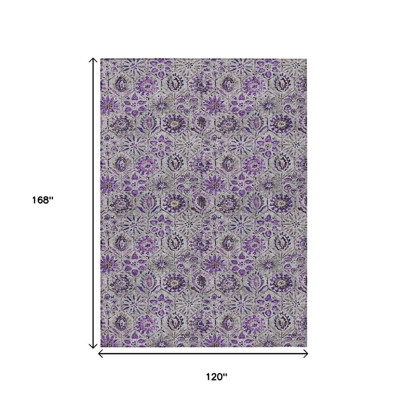 HomeRoots Floral Transitional Rectangle Outdoor Rug