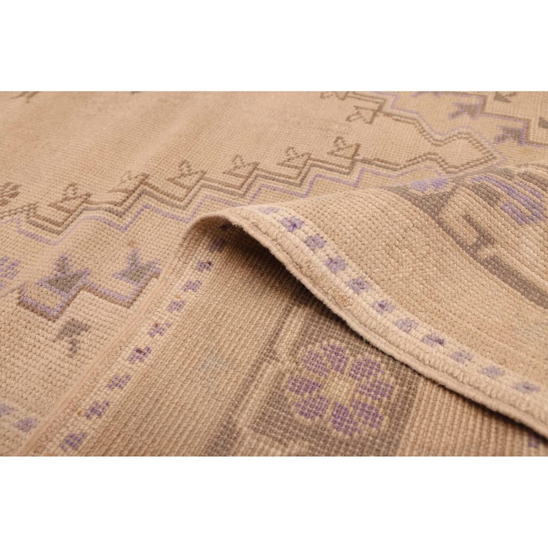 ECARPETGALLERY Hand-knotted Melis Vintage Tan Wool Rug - 4'4 x 6'3