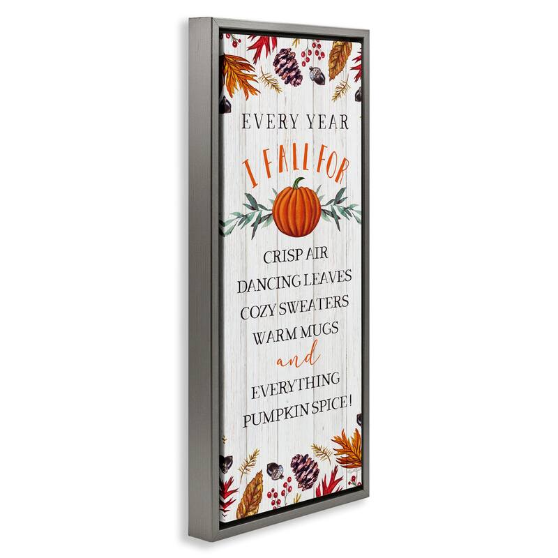 Stupell Every Year Favorite Fall Things Framed Floater Canvas Wall Art Design By Elizabeth Tyndall