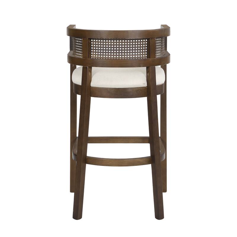 Christopher Knight Home-Glovers Wood And Rattan Upholstered Bar Stools Set of 2