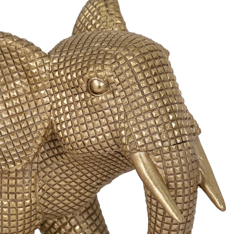 Sagebrook Home 8" Polyresin Elephant Sculpture Contemporary Beaded Elephant Statue