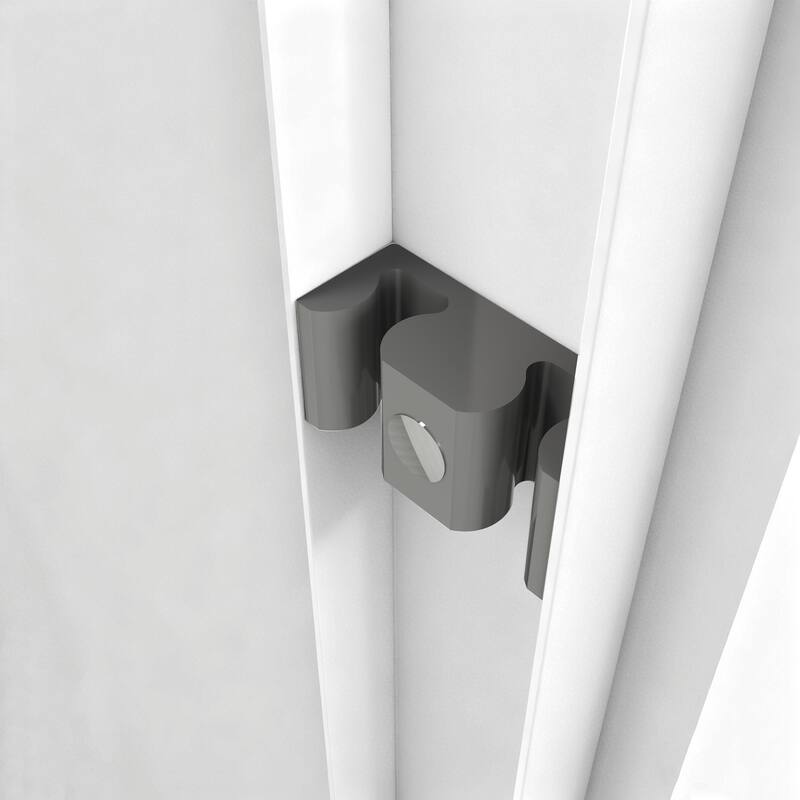 ABRUZZO 44-48" W x 72" H Semi-Frameless Double Sliding Tempered Glass Shower Door with Dual Towel Bars