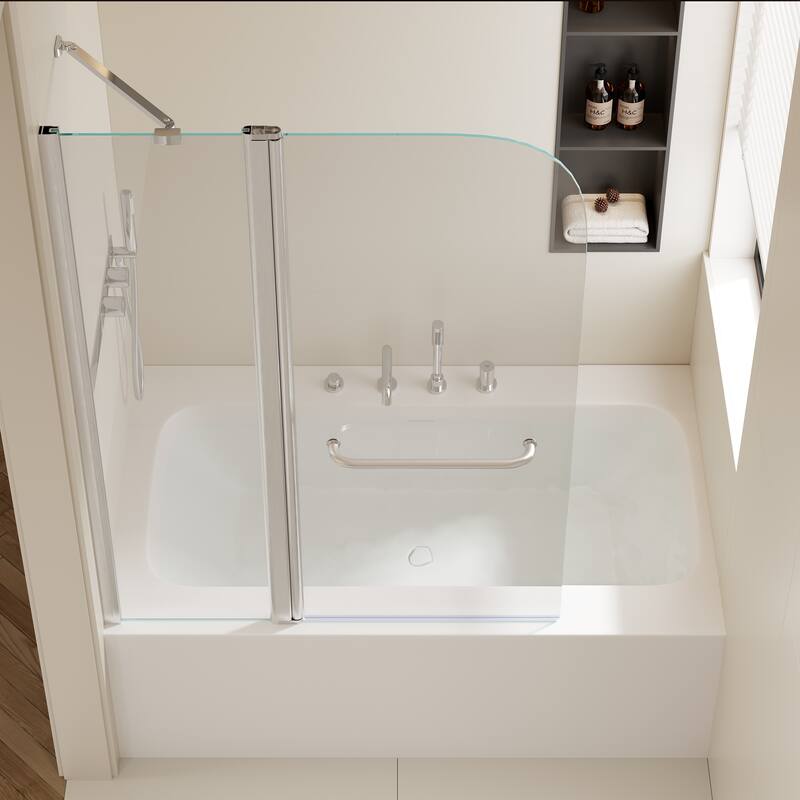 Rise and down rotation shaft door Shower Doors - Silver