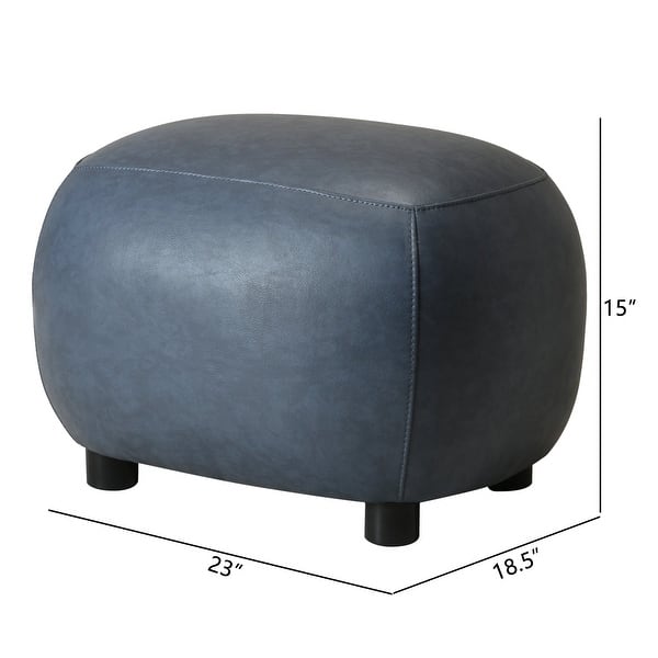 dimension image slide 2 of 6, KINWELL 23" Wide Faux Leather Upholstered Ottoman Footrest, PU Entryway Footstool