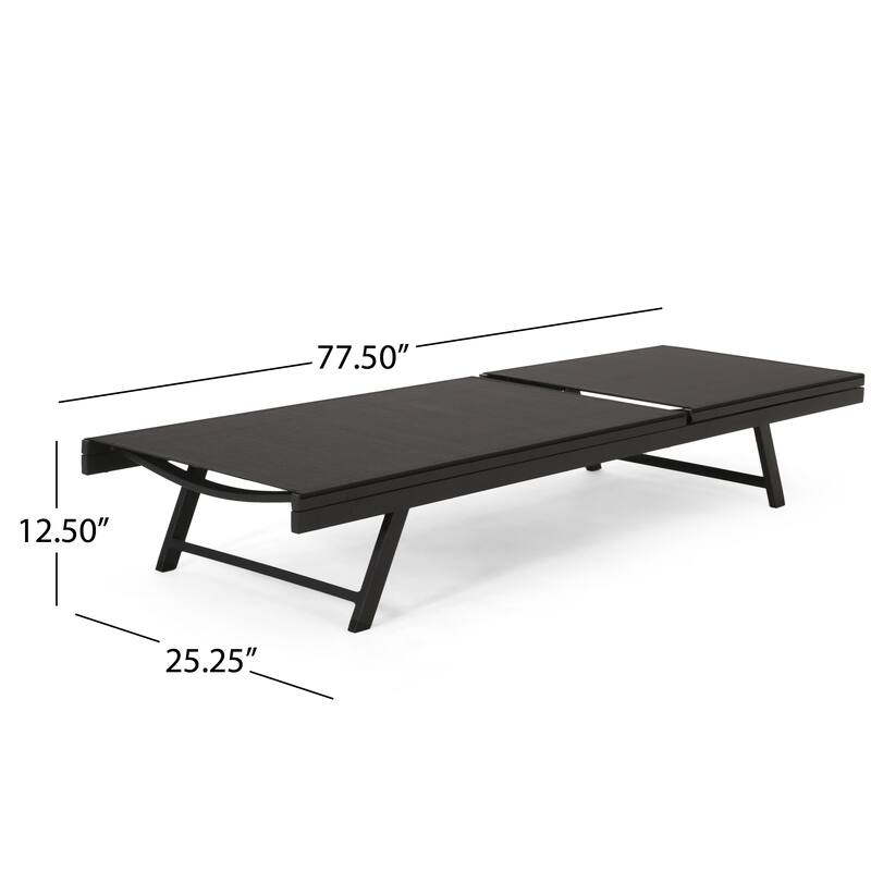 Salton Outdoor Iron Chaise Lounge with Mesh Seating (Set of 2) by Christopher Knight Home