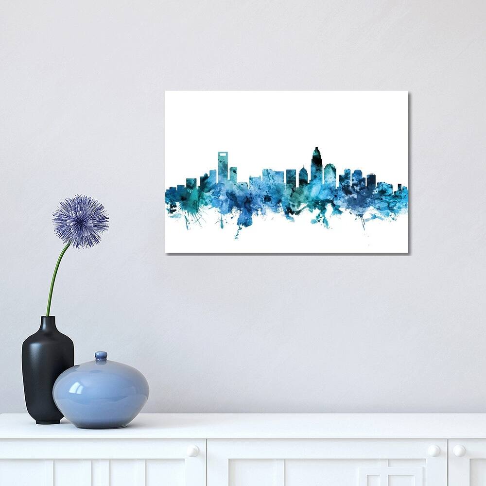 iCanvas "Charlotte, North Carolina Skyline" by Michael Tompsett Canvas Print