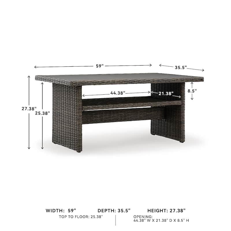 Signature Design by Ashley Brook Ranch Brown Outdoor Multi-use Table - 59" W x 35.5" D x 27.38" H