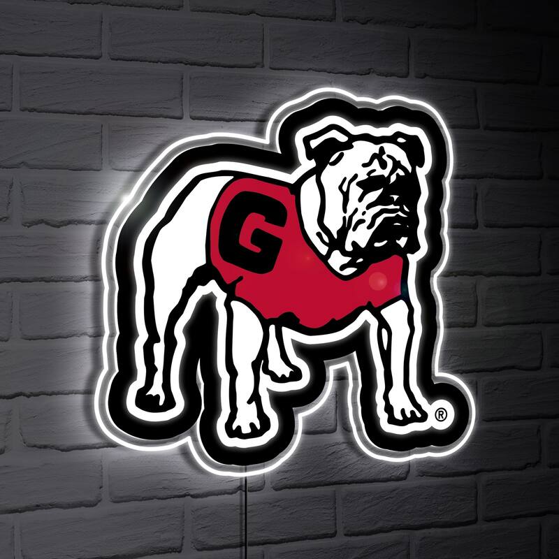 University of Georgia Alternate Bulldog Logo College Mascot Plug-In LED Lighted Sign