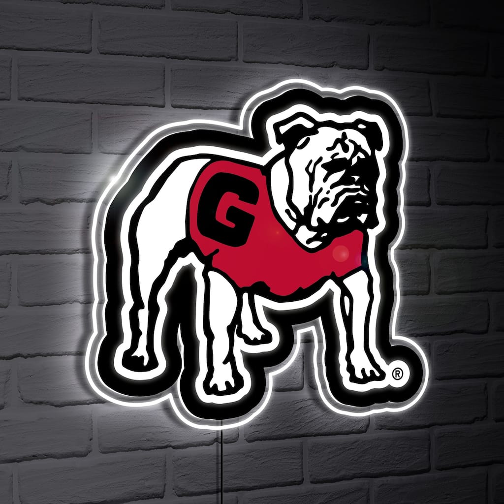 University of Georgia Alternate Bulldog Logo College Mascot Plug-In LED Lighted Sign