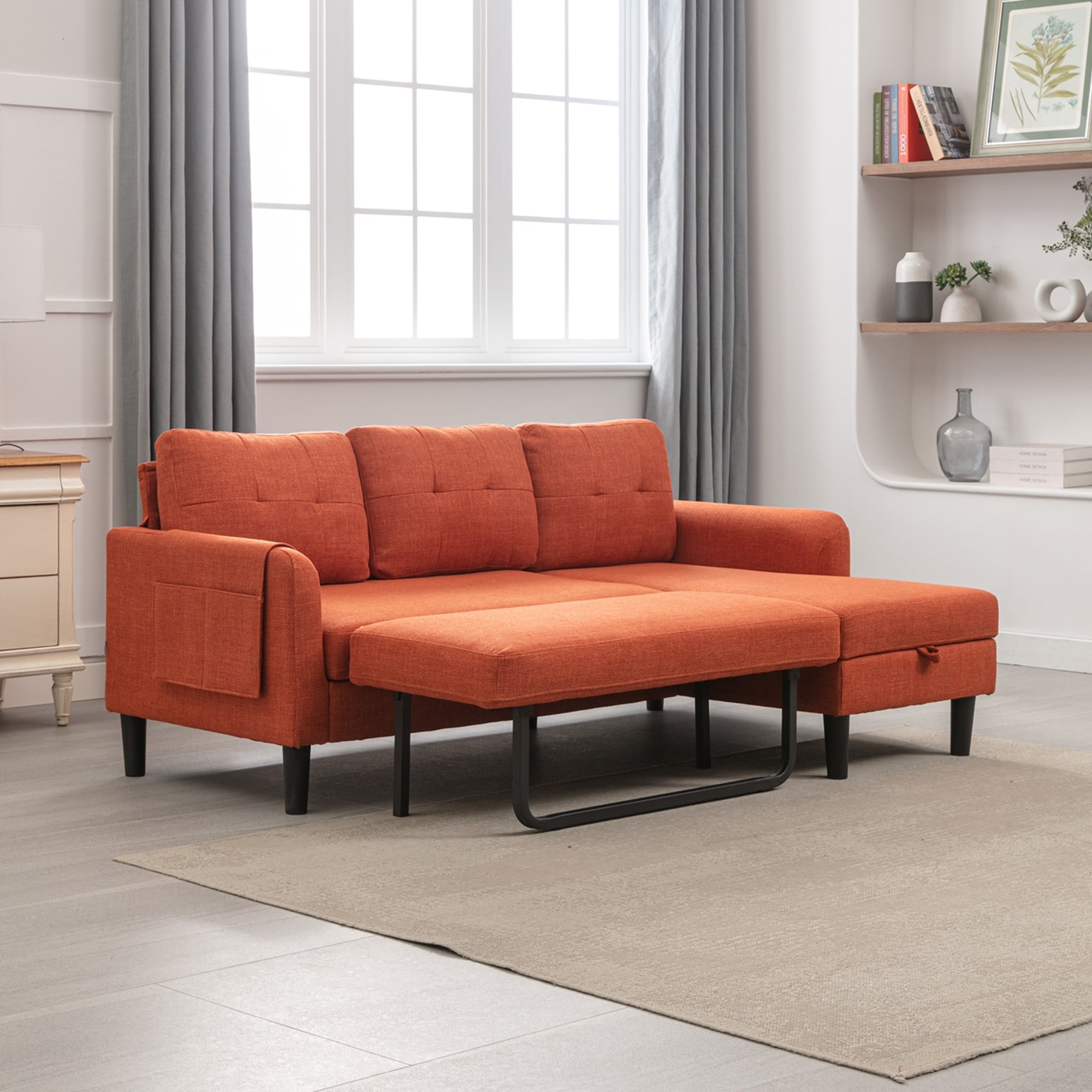Orange shop sleeper sectional