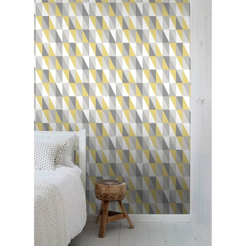 Chesapeake Inez Mustard Geometric Wallpaper - 20.9 x 396 x 0.025
