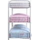 preview thumbnail 3 of 2, Full Size Metal Triple Bunk Bed with Ladder and Fence for Kids