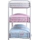 preview thumbnail 3 of 2, White Full Size Metal Triple Bunk Bed with Ladder and Fence for Kids, Boys and Girls, Bedroom