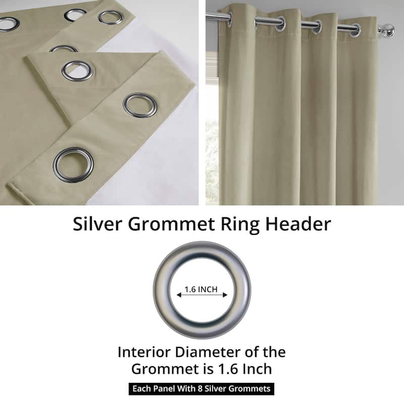 Exclusive Fabrics Signature Blackout Velvet Grommet Curtain (1 Panel)