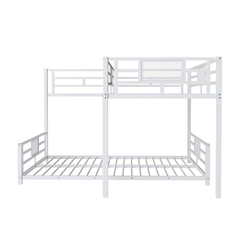 L-shaped Metal Twin over Full Size Bunk Bed