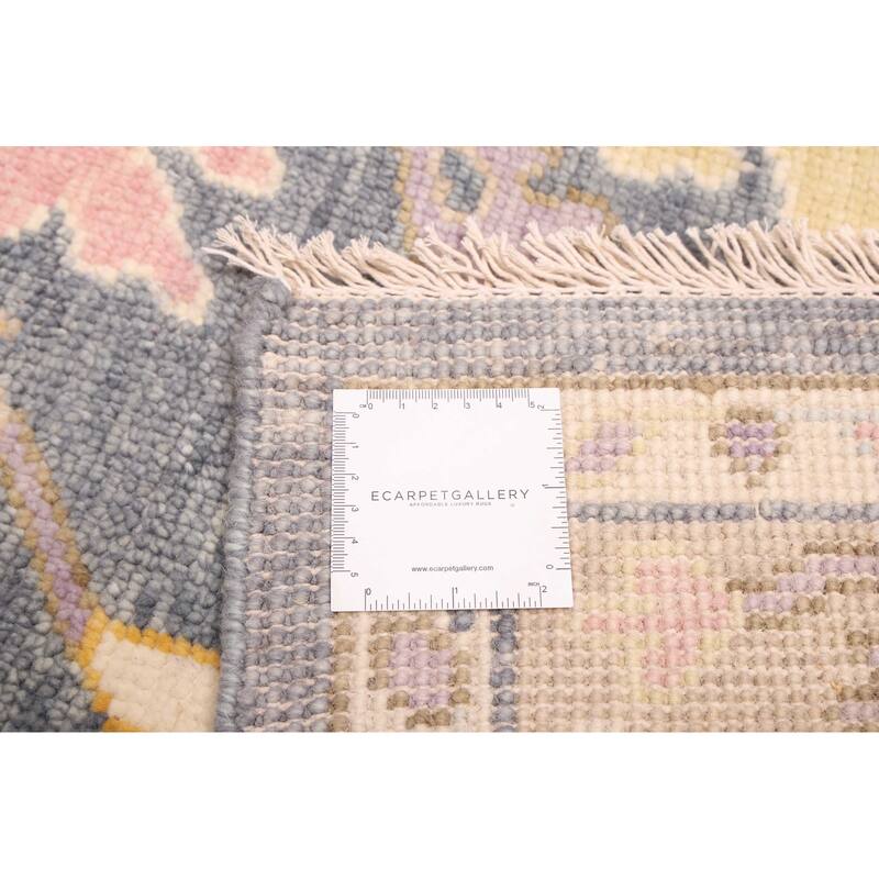 ECARPETGALLERY Hand-knotted Modern Oushak Charcoal Wool Rug - 5'6 x 8'6