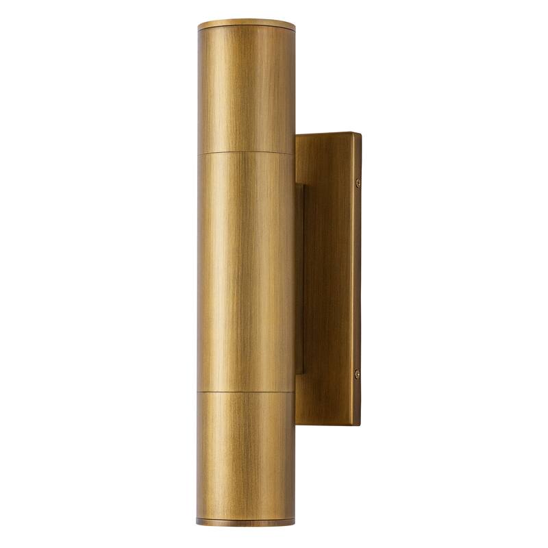 4.5" Modern Black/Gold Cylinder Integrated LED 3000K Up and Down Waterproof Outdoor Wall Armed Sconce