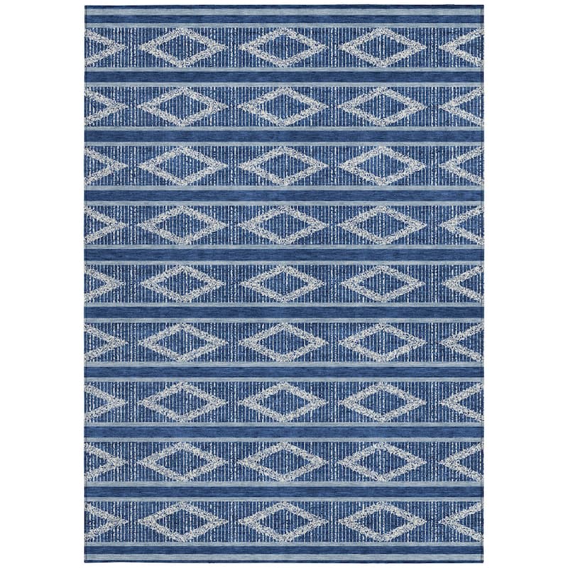 HomeRoots Geometric Transitional Rectangle Outdoor Rug
