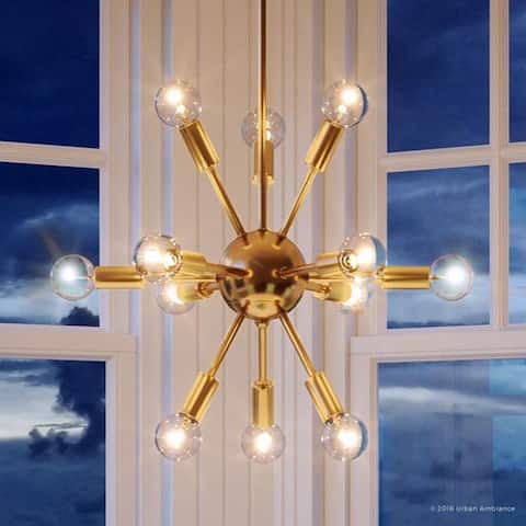 Luxury Modern Chandelier, 22"H x 14.125"W, with Vintage Style, Brushed Bronze Finish by Urban Ambiance